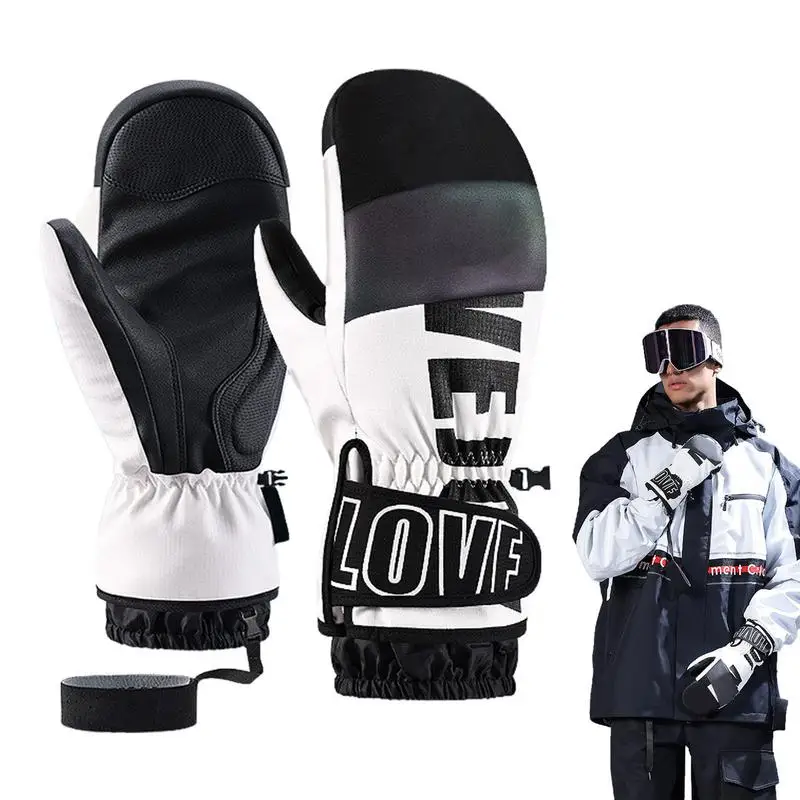 Gants de ski à isolation thermique pour homme, mitaines coordonnantes, écran tactile, temps froid, confortables, hiver, 506