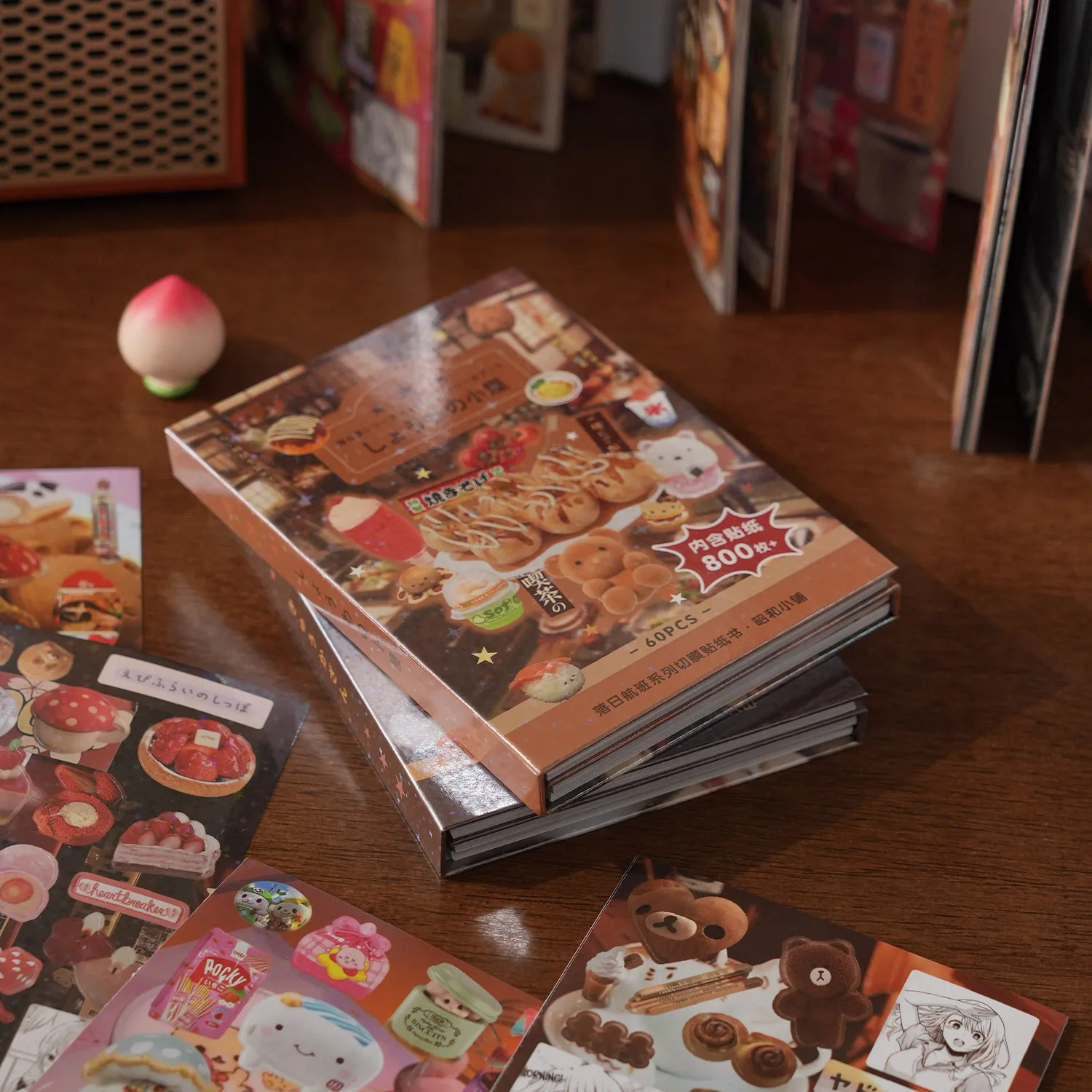 

60 листов Kawaii Showa Shop, высечка для еды, наклейка, книга, креативное украшение, сделай сам, альбом для вырезок, ручная работа, детский праздничный подарок