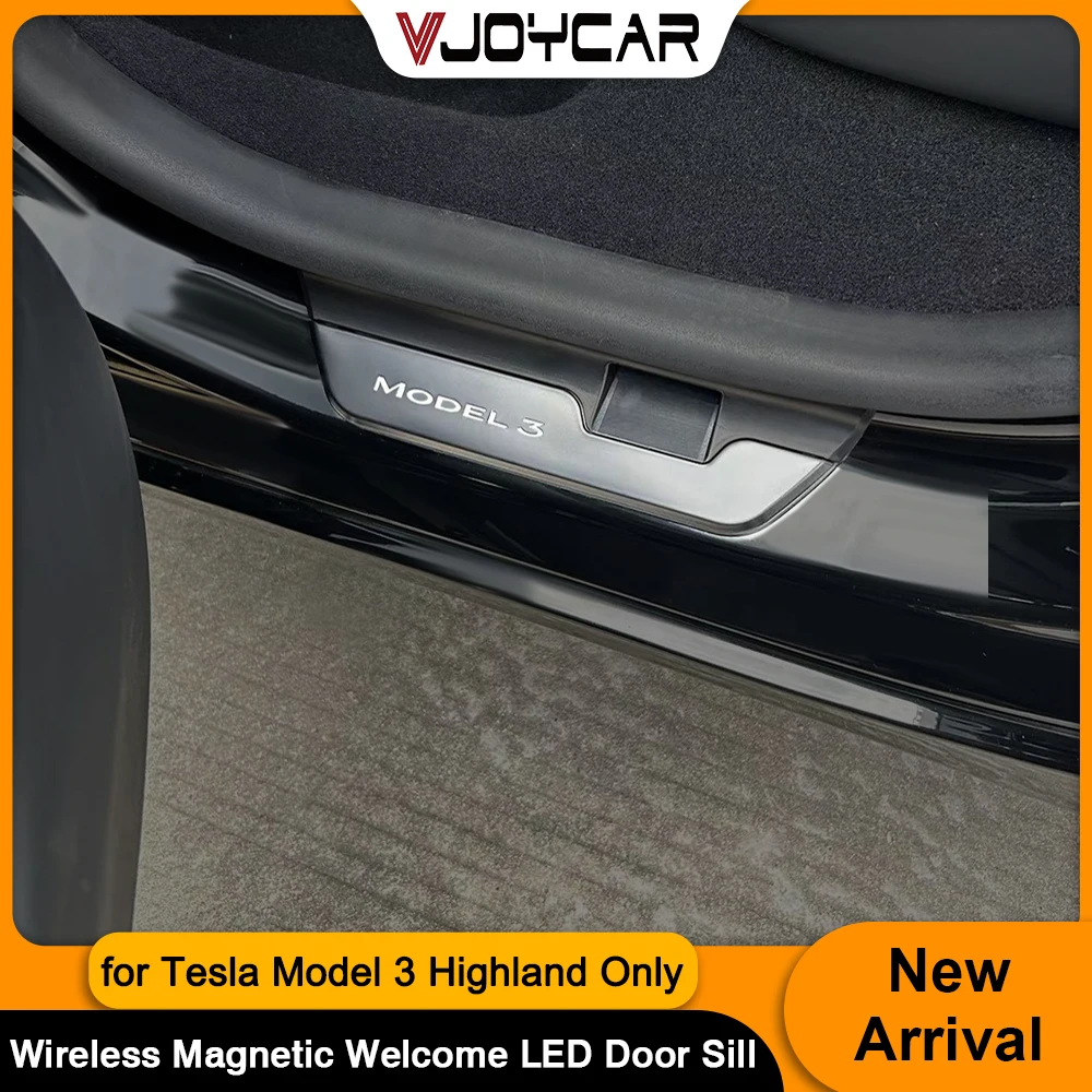 Front Rear Door Sill Protector for Tesla Model 3 Highland Welcome LED Light Threshold Strip Accessiores