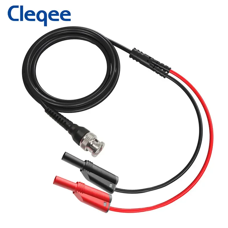 cleqee p1010 bnc para duplo mm empilhavel banana plug teste chumbo sonda segura cabo osciloscopio 120cm 500v 5a 01