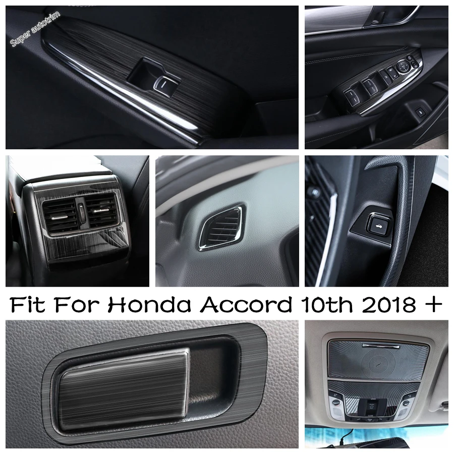 

Door Handle Holder Window Lift Button / Front & Rear Air AC Outlet Vent Cover Trims Interior For Honda Accord 10th 2018 - 2022