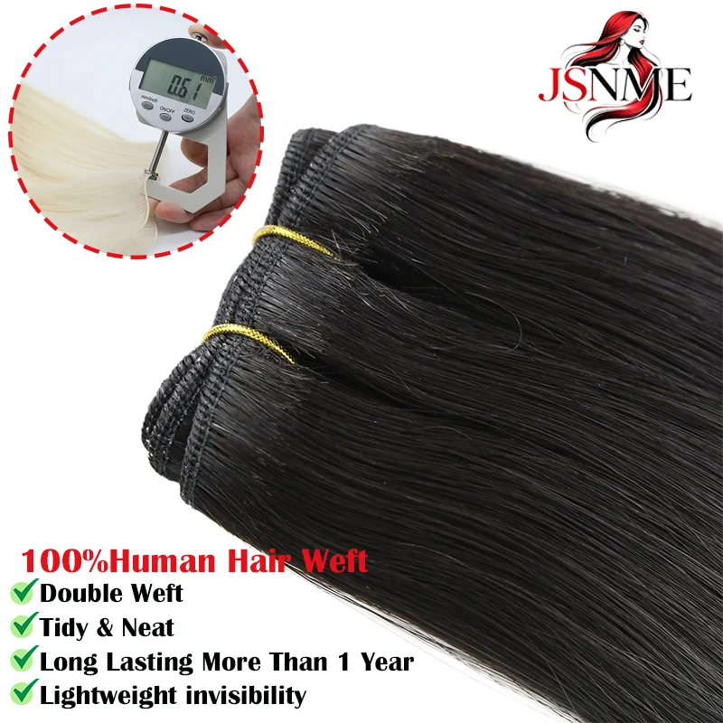 JSNME High Quality Wefts Extensions 100% Really Human Hair Weft Bundles Sew In Weaving Extensions Brown Blond For Salon
