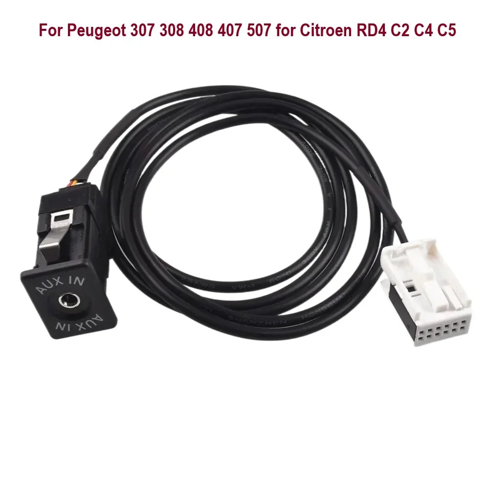 

Автомобильный радиоприемник, CD-аудиокабель, 12-контактный интерфейс AUX + дополнительный кабель, аудиокомплект для Peugeot 307 308 408 407 507 для Citroen RD4 C2 C4 C5