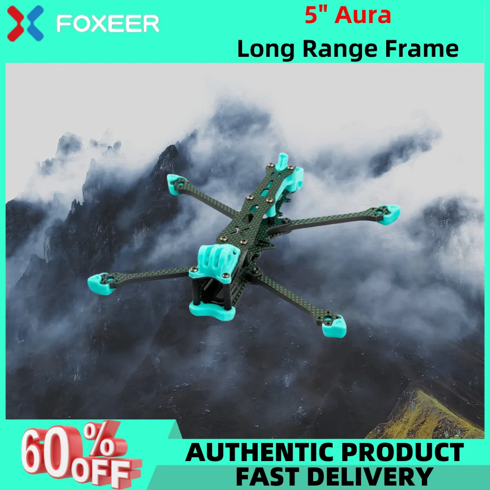 

Foxeer 5"" Aura Lite T700 210mm Wheelbase Freestyle Long Range Frame Kit For Fpv Rc Racing Drone Parts