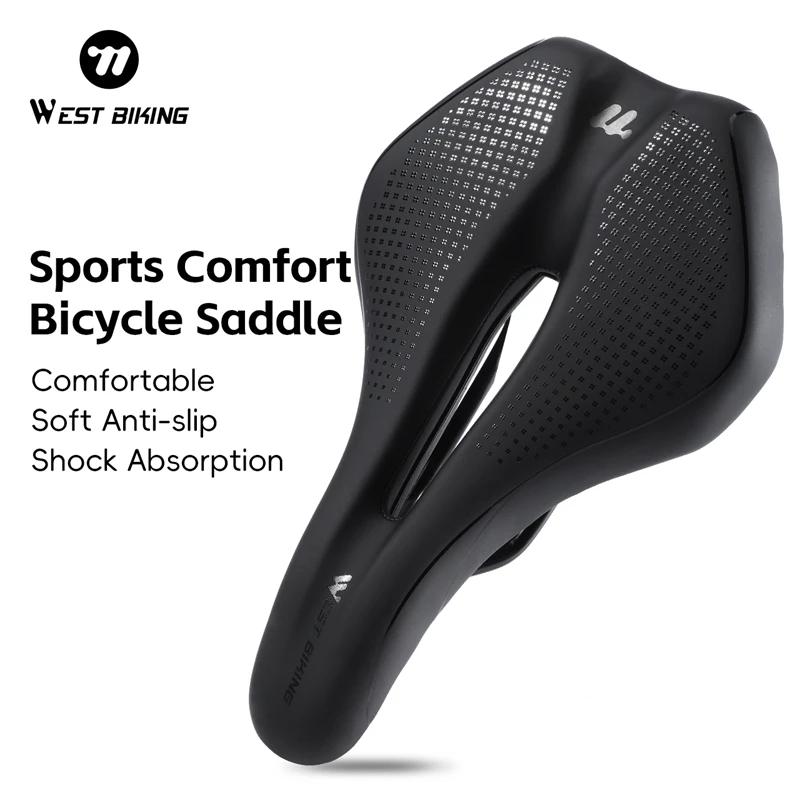 

WEST BIKING Hollow Bicycle Saddle Ergonomics Breathable Cushion Shockproof Waterproof MTB Road Cycling Saddle Bike Accessories