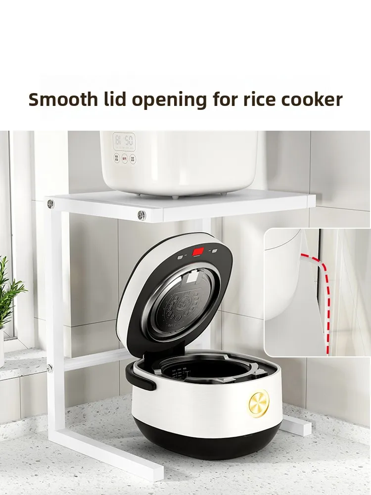 

Double Layer Kitchen Counter Top Rice Cooker Microwave Oven Stand Multi-Function Air Fryer Small elf Rustproof No Drilling ...