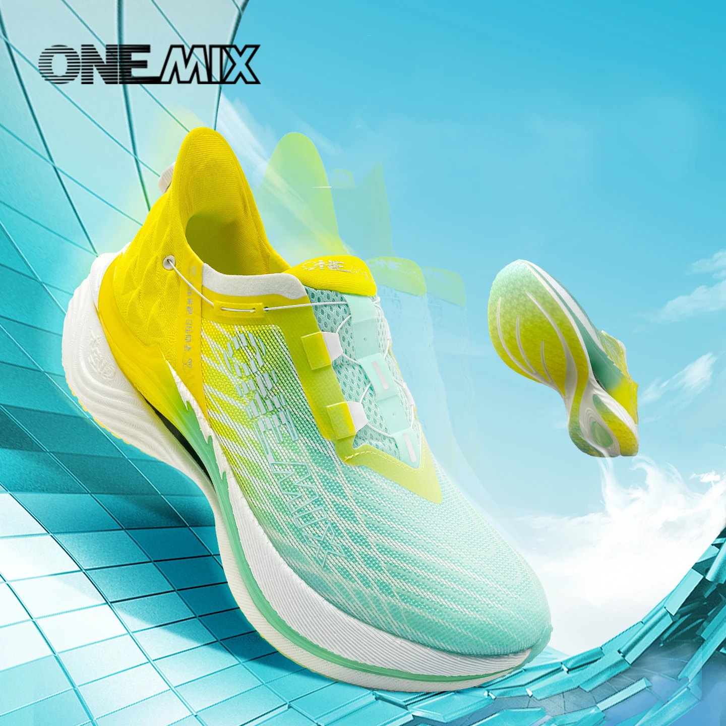 ONEMIX Sports Shoes Men Women Marathon Professional Running Shoes with Shock Absorbent Ultra Light Rebound Knob footwear