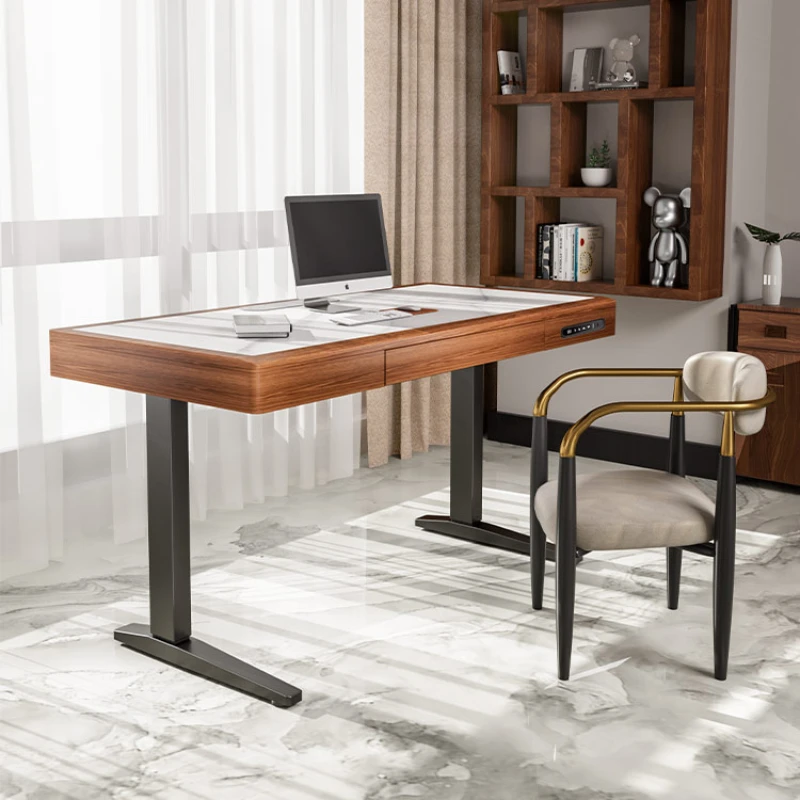 Brand Intelligent Electric Lifting Desk European Computer Desk Sitting Station Alternate Home Office Desk Stone Plate