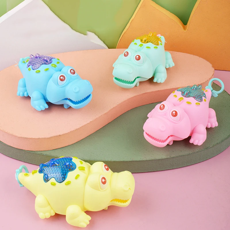 1Pcs Children Cartoon Crocodiles Pull Back Car Toys Creative Kids Pulling The Cord Light-up Toys Fun Pull Back Car Toys Gifts