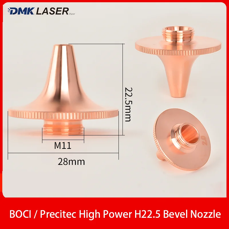 

BOCI Precitec High Power D28 M11 H22.5 Bevel Laser Cutting Nozzle Sloping Anti-collision Copper Nozzles For ProCutter BLT Series