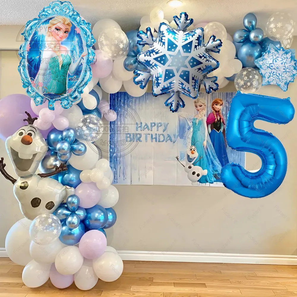 Disney Frozen Theme Ballon Geburtstagsdekoration Girlande Bogen Kit 122 Stück 32 Zoll blaue