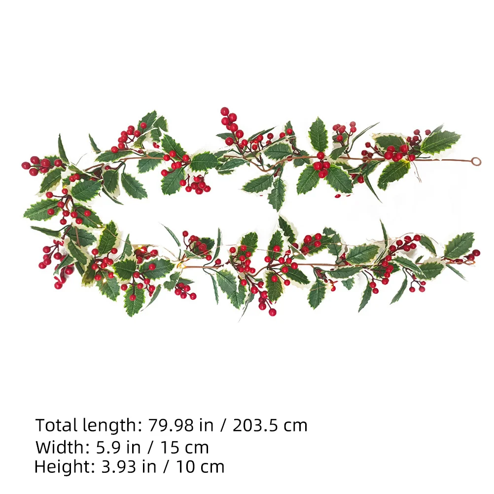 Rattan Berry String Light Xmas Party Decor LED Luminous Hanging Christmas Gift Berry String Light Xmas Luminous Decor