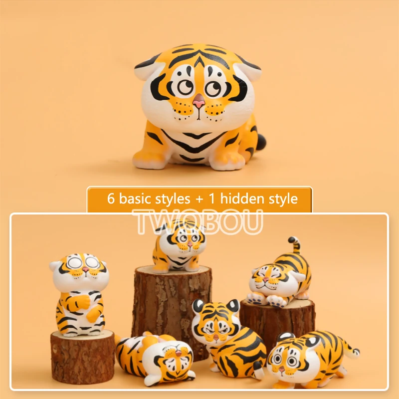 Original Xiaohu Tiger Daily Series Blind Box Toys Desktop Model Kawaii Surprise Bag Anime Figure Fat Tiger Girls Birthday Gift