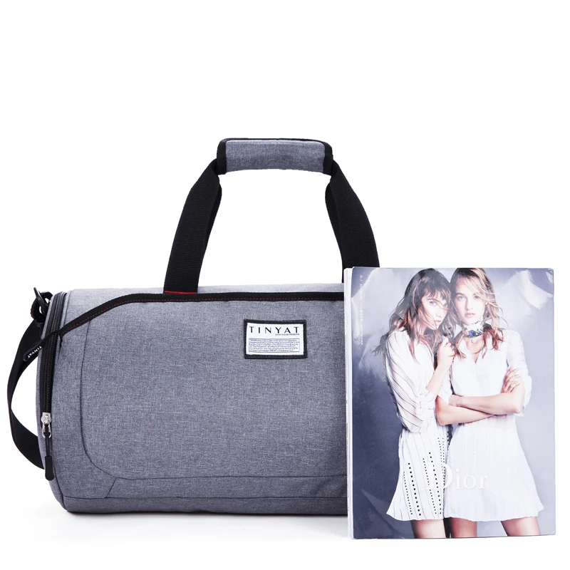 TINYAT Tas Bahu Multi Warna Pria Tas Olahraga Poliester Dengan Kompartemen Sepatu Independen untuk Aktivitas Luar Ruangan.