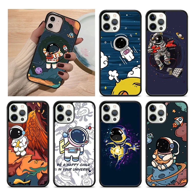 Astronaut Spaceship Phone Case Cover For iPhone 15 16 14 Plus 11 12 mini 13 Pro Max Apple X XR XS max