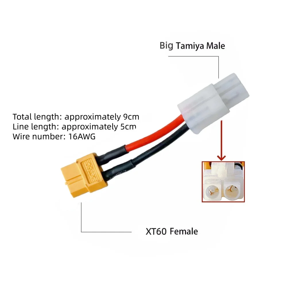 NEW Adapter Female/Male Deans T Plug XT60 to Tamiya Connector Conversion Cable 16AWG For RC Drone Car Boat Quadcopter Battery