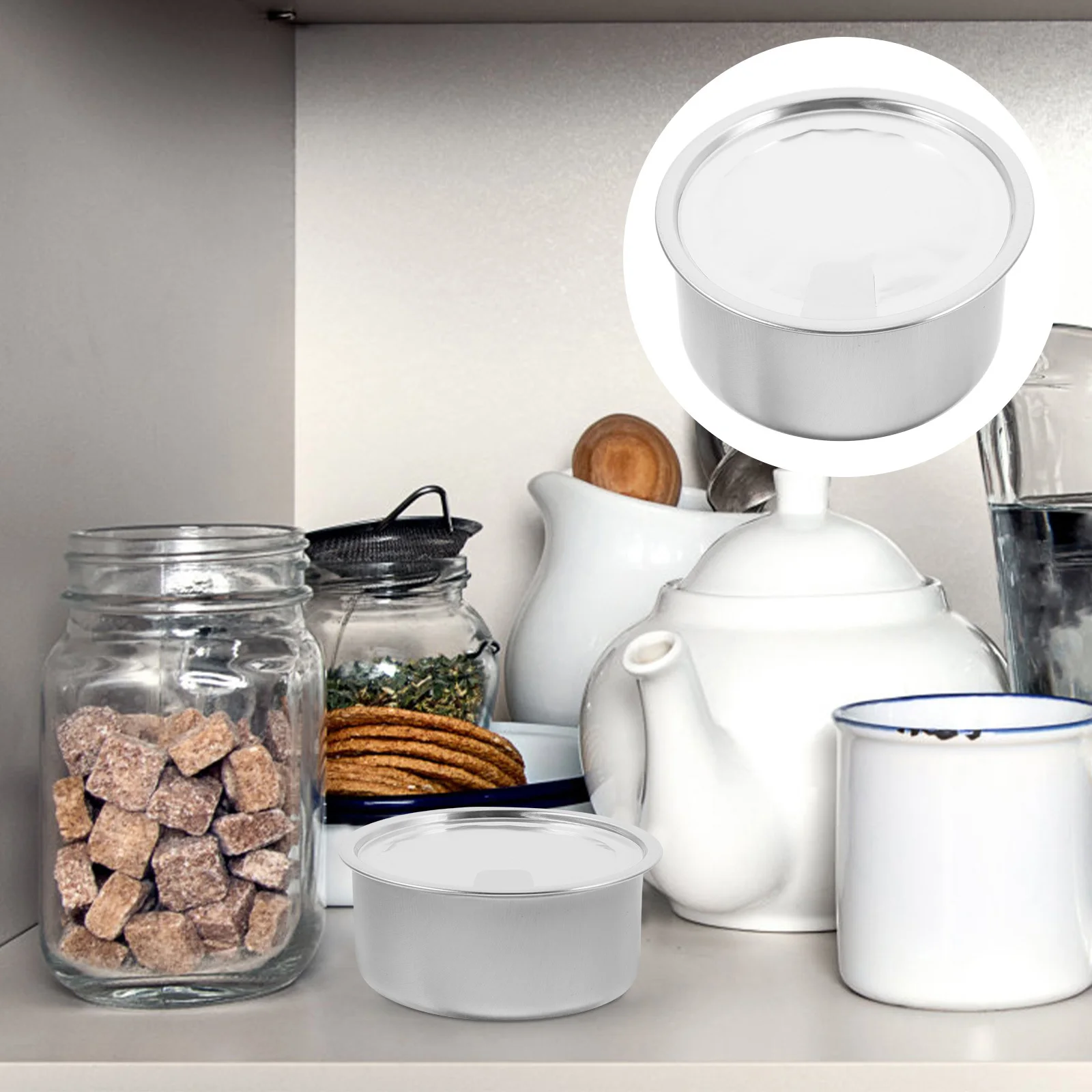 

6Pcs Aluminum Food Storage Cans Large Leakproof Empty Snack Preservation Containers for Cat Dog Food Cake Dessert