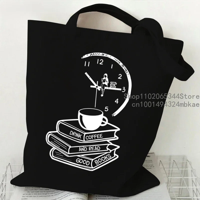 Vintage Books and Butterfly Print Canvas Bag Women\'s Shoulder Bag Gothic Sword Moon Shopping Shopper Ladies Hand Bags Tote Bag