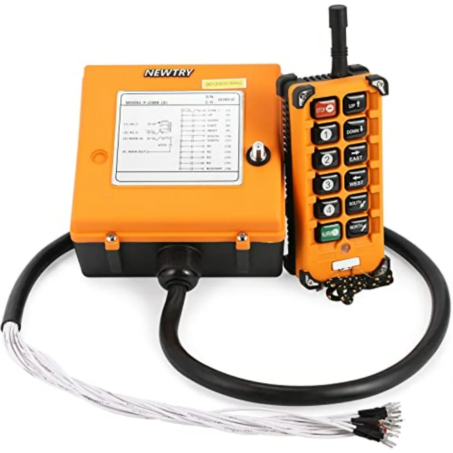 

Wireless Crane Remote Control 12 Buttons 12V Industrial Channel Hoist Controller Electric Lift Wireless Switch Transmitter Recv