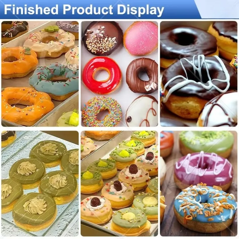 Donut comercial faz a máquina donut faz a linha automática pequena linha de produção de donuts de fermento