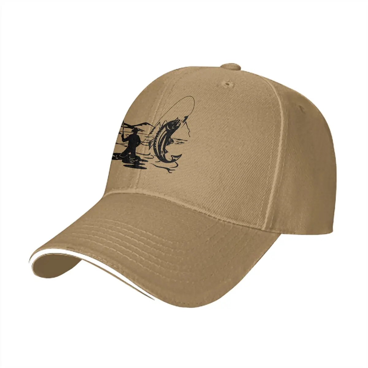 Fly Fishing Multicolor Hat Peaked Men\'s Cap Fly Fisherman Outdoorsman Personalized Visor Protection Hats