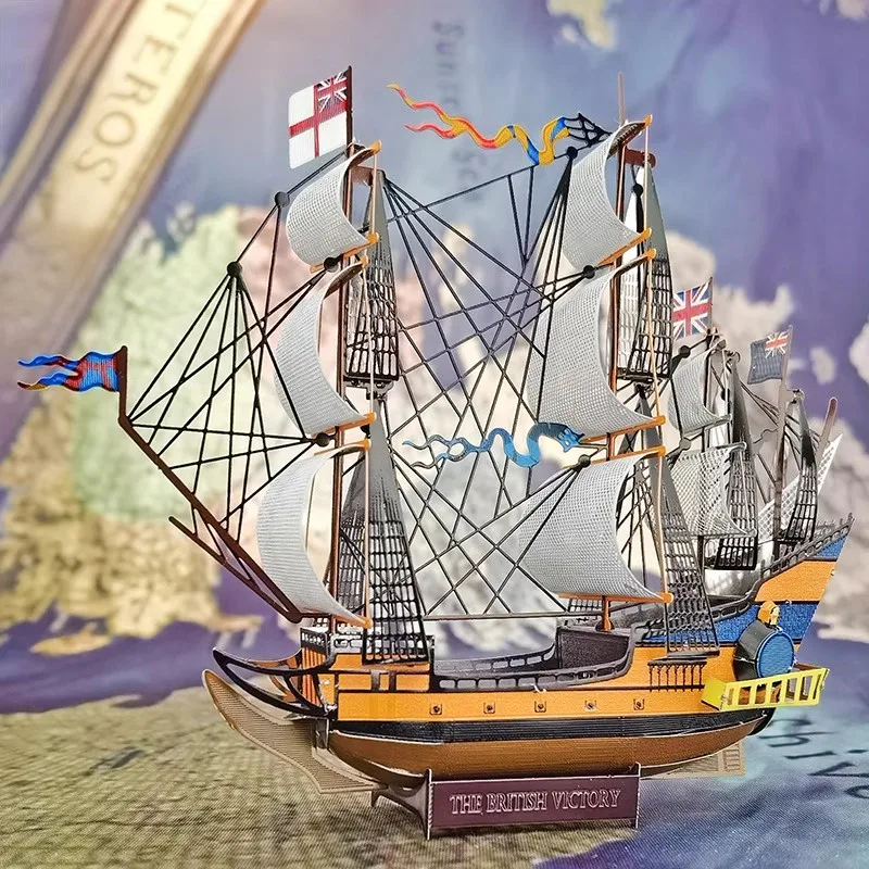 

Красочный HMS Victory Battleship 3D Металлическая Модель для сборки головоломка сложные украшения ручной работы «сделай сам»