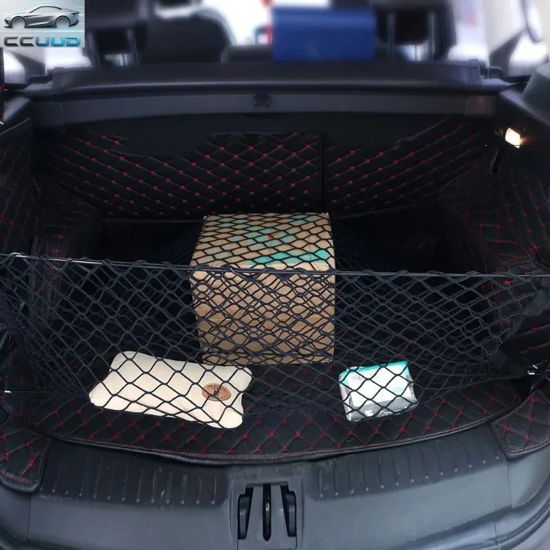 CCUUD Car Trunk Storage Net Bag Cargo Luggage Nylon Elastic Mesh Hanging Nets Pocket Stowing Tidying Interior Accessories