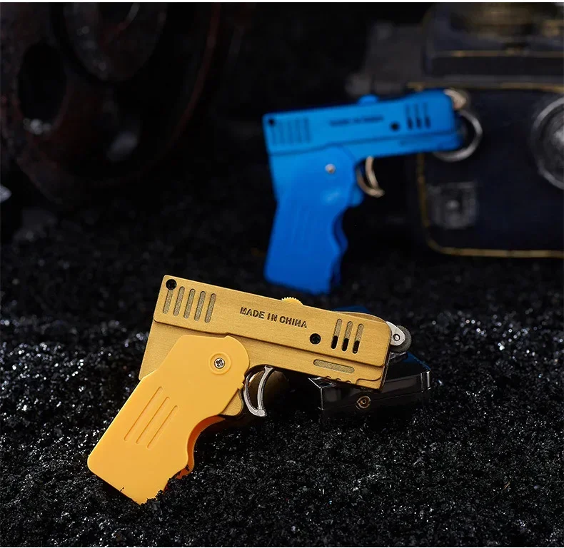 2024Metal Double Fire Deformation Pistol Butane Gas Lighter Free Fire Jet Torch Windproof Cigarette Flint GrindingWheel Lighters