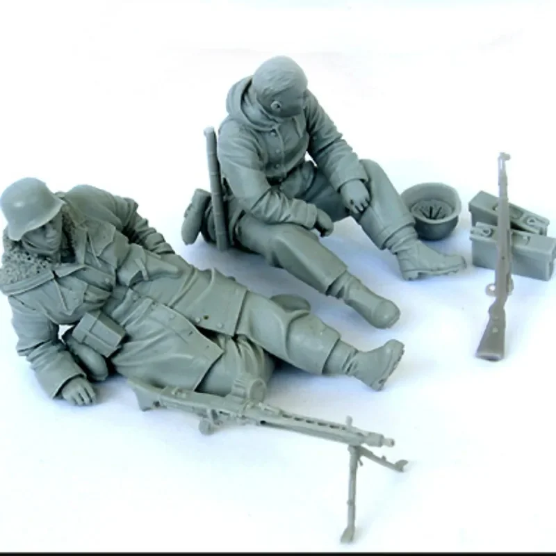 1/35 Scale Resin Figure Assembled Model Kit Ancient Soldier 2 People Hobby Toy Unassembled and Unpainted  004