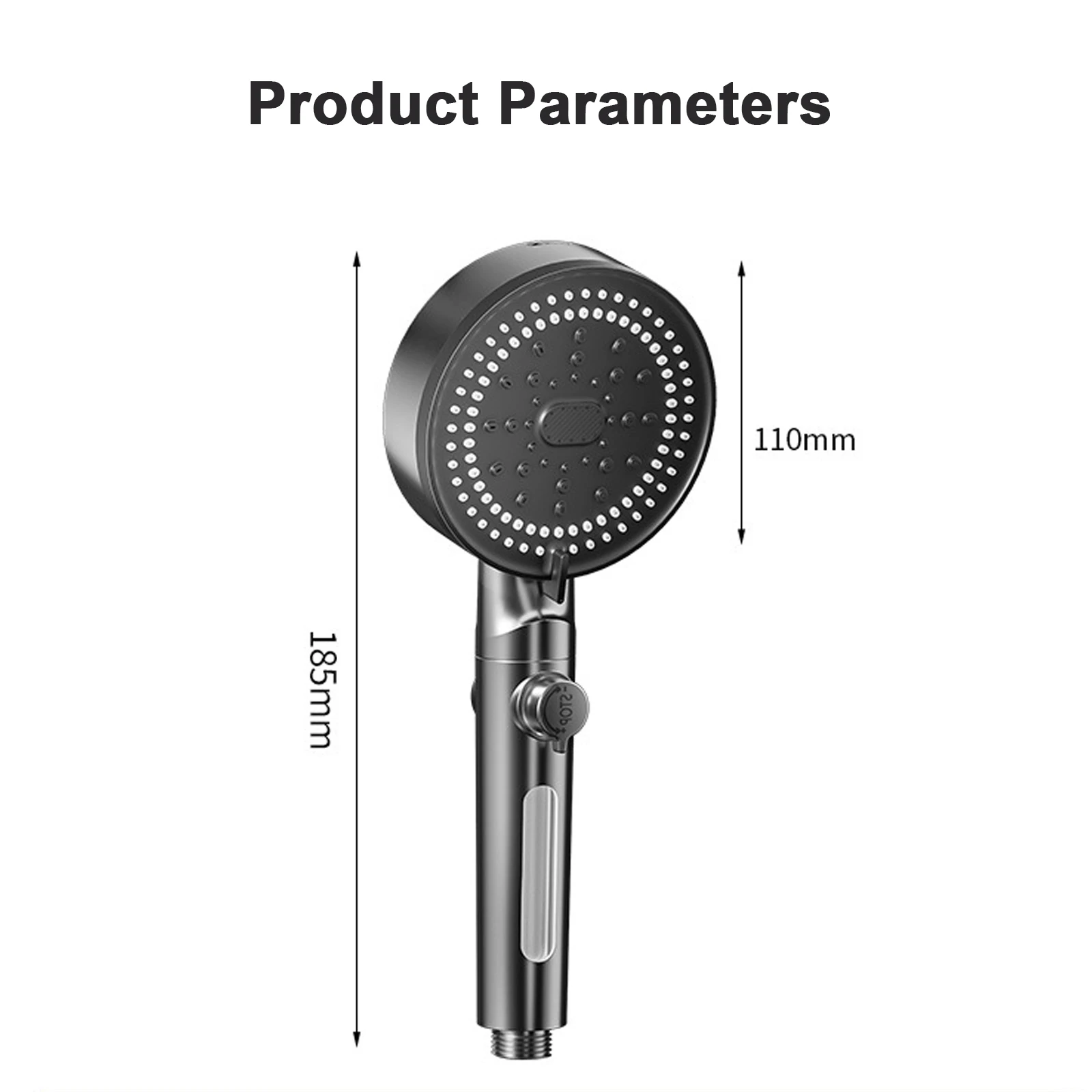 High Pressure Shower Head 5 Modes Handheld Adjustable Showerhead with Hose Water Saving One-Key Stop Spray Nozzle view 6