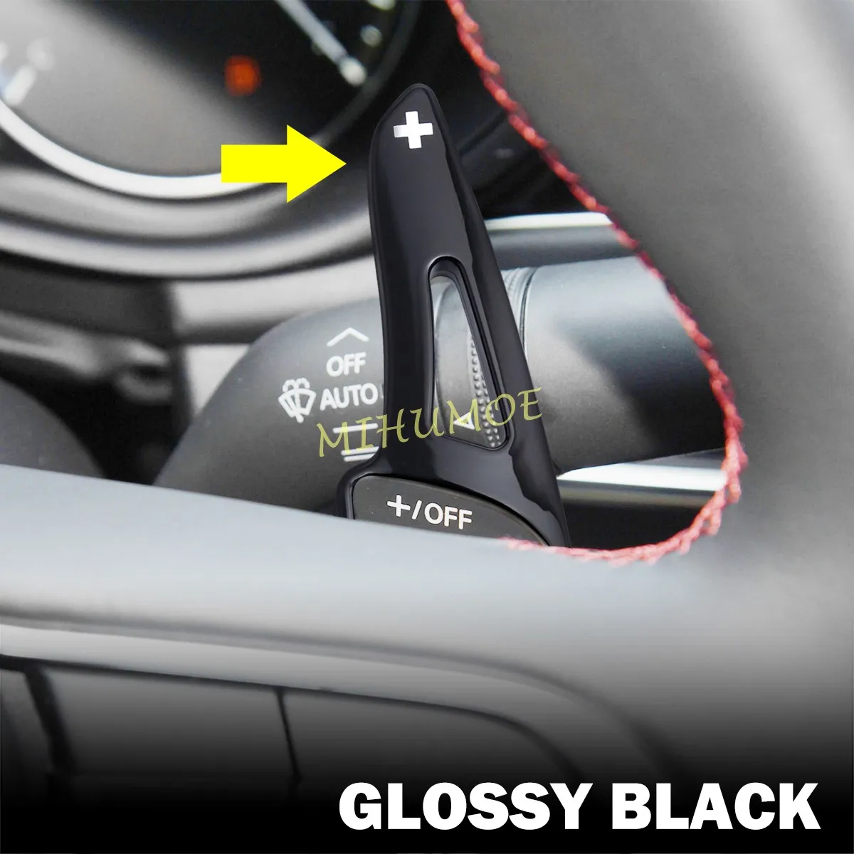 Koolstofvezel/Glanzend Stuurwiel Shift Paddle Shifter Cover Uitbreiding Voor Mazda 3BP CX30 DM CX50 VA CX60 KH CX90 KK