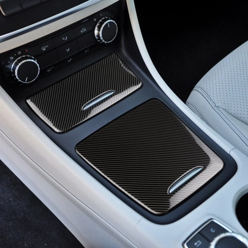 

For Mercedes CLA Carbon Fiber Console Carbon Fiber Finish Easy Installation Two Panel Stickers Plastic Construction