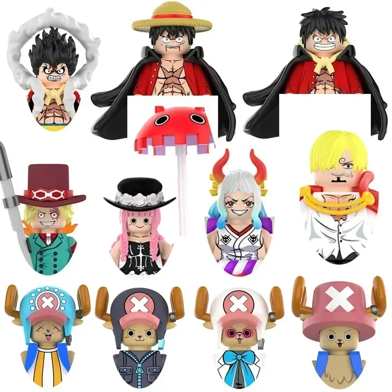 DY613 DY621 DY623 DY634 Animazione Rufy Tony Tony Chopper Sanji Ace Mattoni giocattolo Assemblaggio bambola Building Blocks Regalo di compleanno