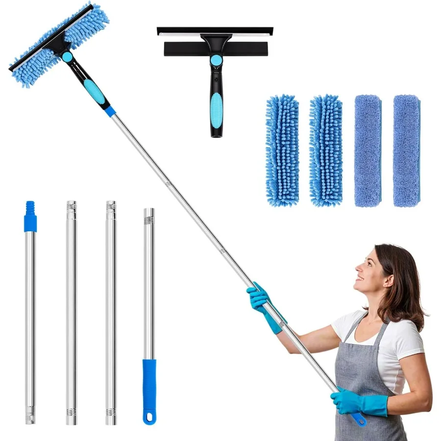 

Комплект для мытья окон 3 в 1 с удлинителем 73 для внутренних и наружных окон. В комплект входят ракель, 2 подушечки из микрофибры и 2 Чен.