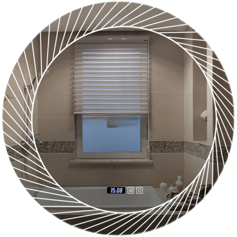 Led Smart Bathroom Mirror Lights Luxury Touch Round Bathroom Mirror Anti Fog Wall Mounted Espejo Con Luz Decoration Home CC50BM