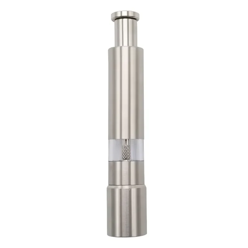 Custom Stainless Steel Hand Pepper Mill Coarse Salt Grinder Mini Thumb Push Vanilla Spice Kitchen Tool Set