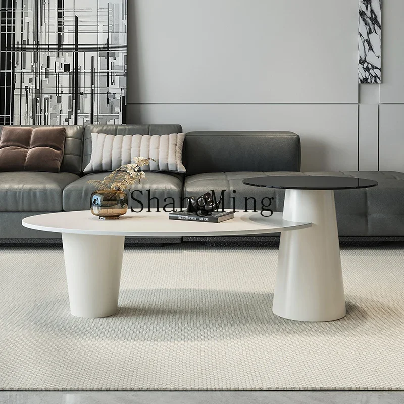 FG creative simple modern minimalist oval cream wind rock board coffee table small apartment living room tea table