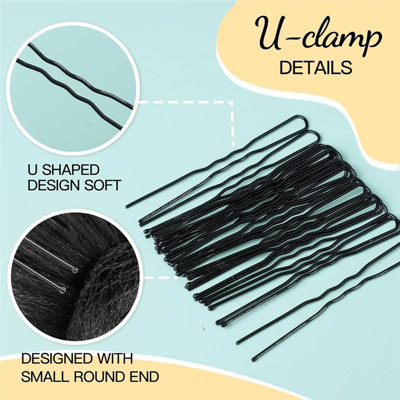 BAAN-50PCS شبكات شعر شبكية و100 قطعة على شكل حرف U، شبكات شعر لعمال خدمة الطعام، شبكات شعر للنساء والرجال