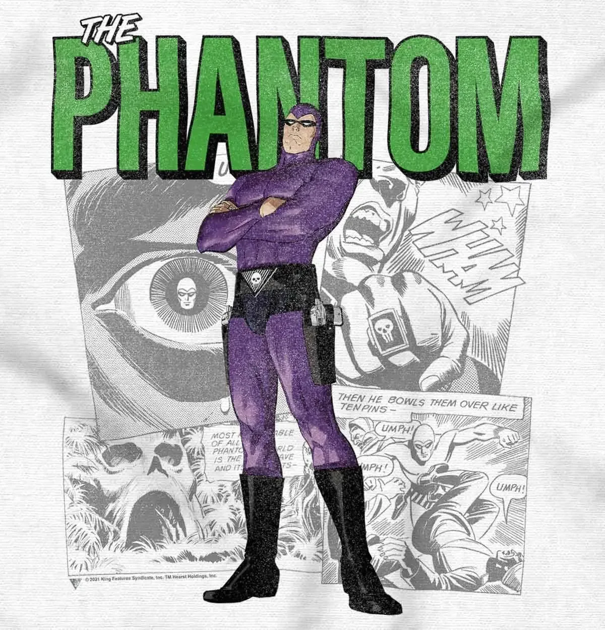 Brisco Brands The Phantom Retro Comic Superhero Graphic T Shirt Men or Women