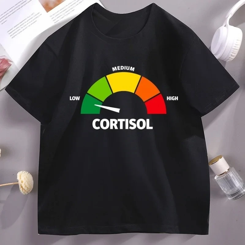 T-shirt drôle à faible teneur en cortisol, respirant, ultra doux, col rond, manches courtes, parfait pour hommes et femmes, hauts Y2k