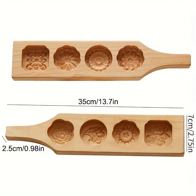 Wooden Cookie Molds for Baking Moon Cake,Molder Cookie,Chinese Mooncake Mold,Flowers Cookie Stamp,For Muffin,Chocolate,Pie