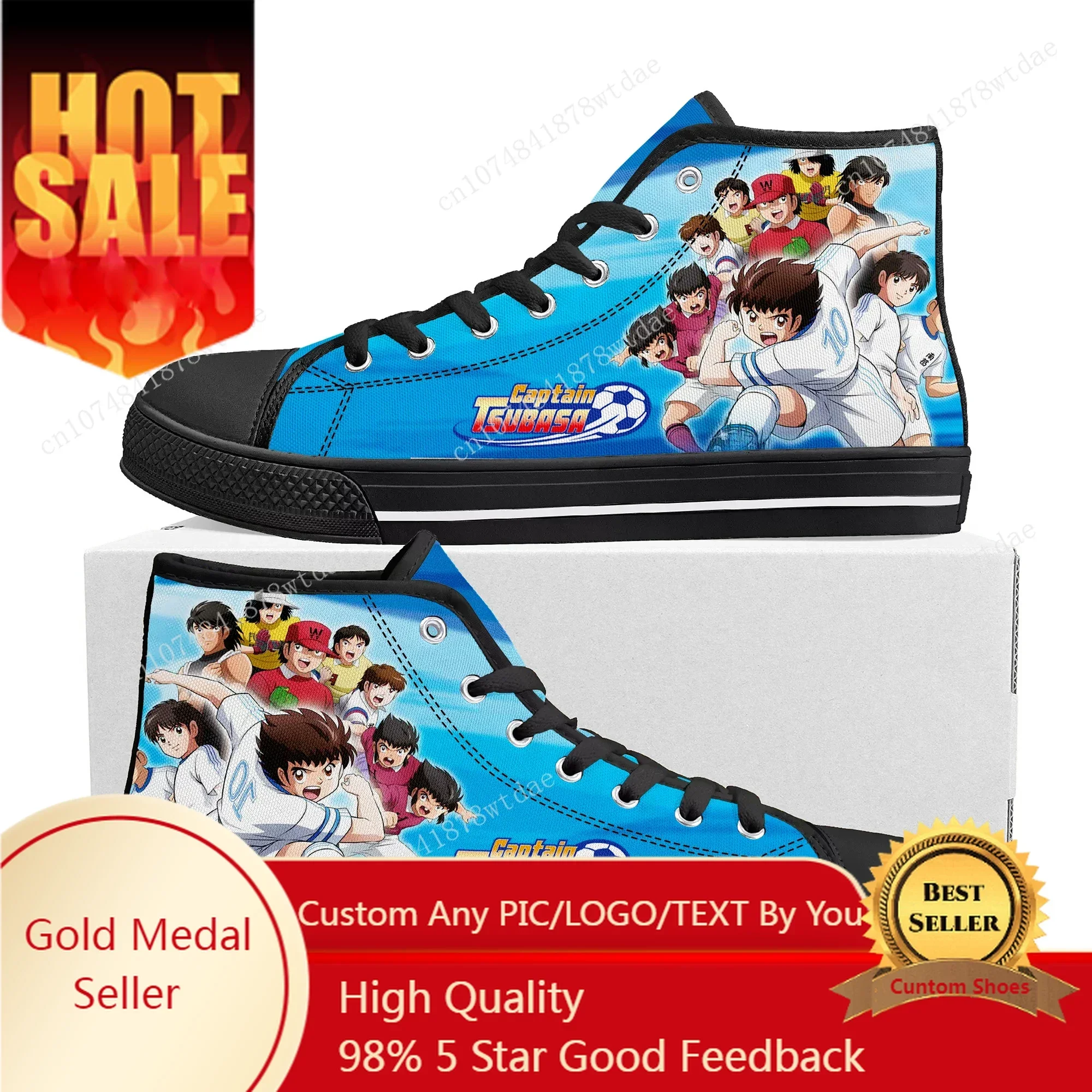 

Captain Tsubasa Ozora Tsubasa High Top Sneakers Mens Womens Teenager High Quality Canvas Sneaker Anime Casual Custom Made Shoes