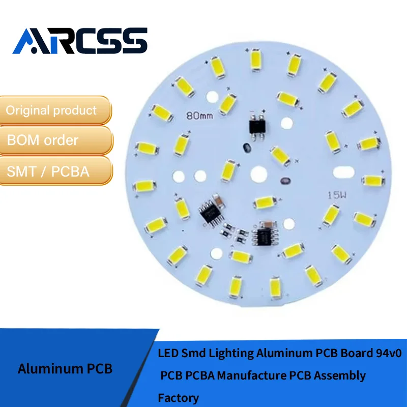 LED Smd Lighting Aluminum PCB Board 94v0  PCB PCBA Manufacture PCB Assembly Factory