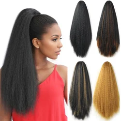 14 Inch Yaki Hair Extensions Claw Clip Ponytail Hair Extensions Synthetic Kinky Straight Extension Clip In Pony Tails