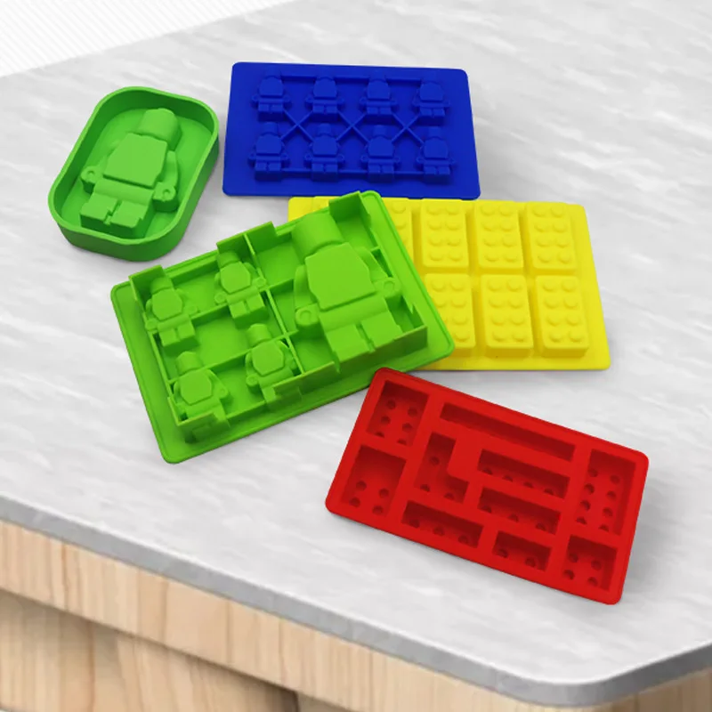 Robot Ice Cube Tray Silicone Mold Candy Moulds Chocolate Moulds For Kids Party and Baking Minifigure Building Block Mold Themes