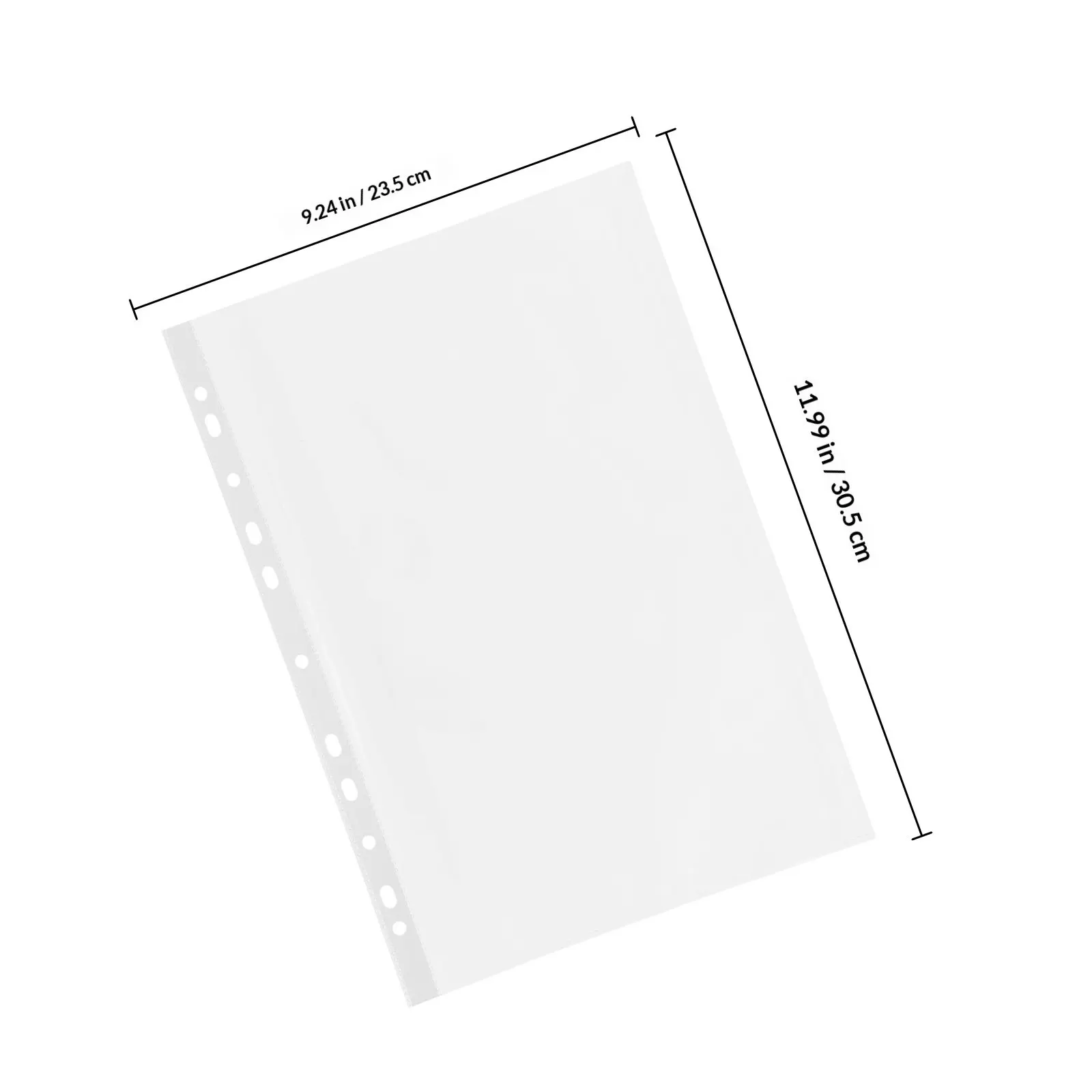 100Pcs Clear Binder File Sleeve Replacement Paper Protectors Document Holders for Office School Home Organizing Bulk Supply