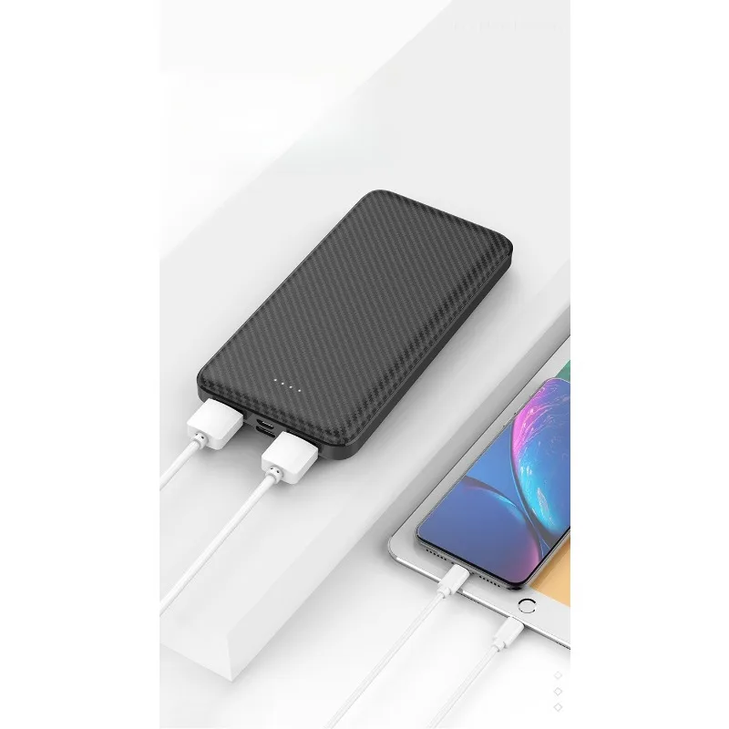 20000mAh 10000mAh Power Bank with Large Capacity Fiber Texture Case Design Thin and Easy To Carry Dual Input