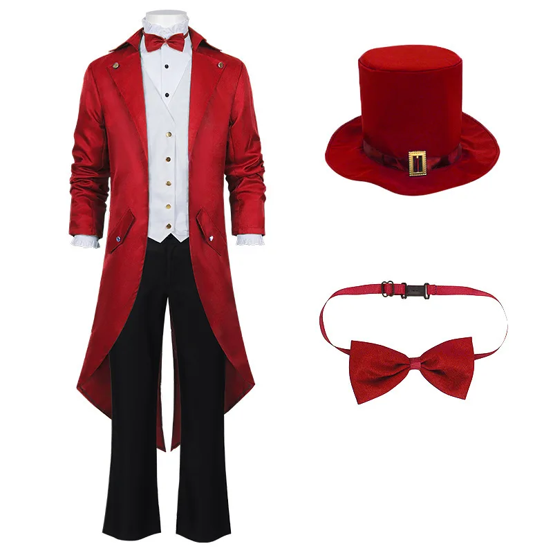 فستان كرنفال الهالوين التنكري الجديد للرجال طقم معطف خلفي بالبخار فستان الأداء الأيرلندي زي أداء المسرح الساحر