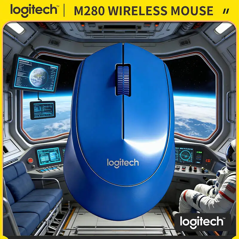 

Logitech M280 Wireless Mouse with Nano Receiver 10m Range 18-Month Battery 1000 DPI Ergonomic Grip for Desktop Laptop