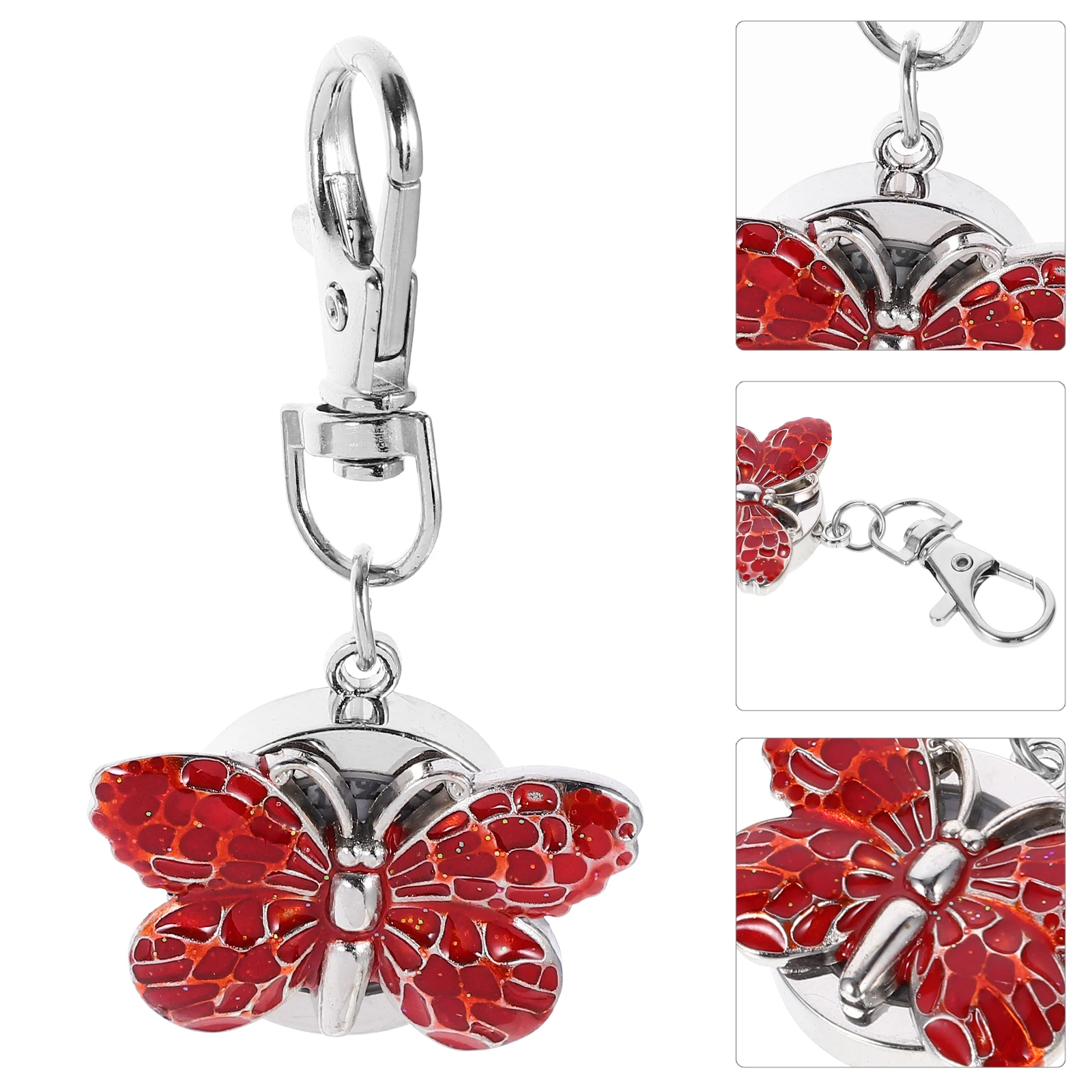 

1pc Keychain Pocket Watch Premium Big Round Quartz Timepiece Delicate Fashionable Gift Family Friends Classic Keyring Nurse Car